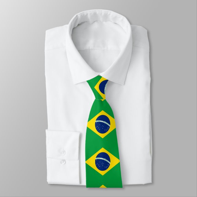 National flag Brazil Neck Tie (Tied)