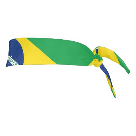 National Flag Of Brazil, Accurate Proportion Color Tie Headband