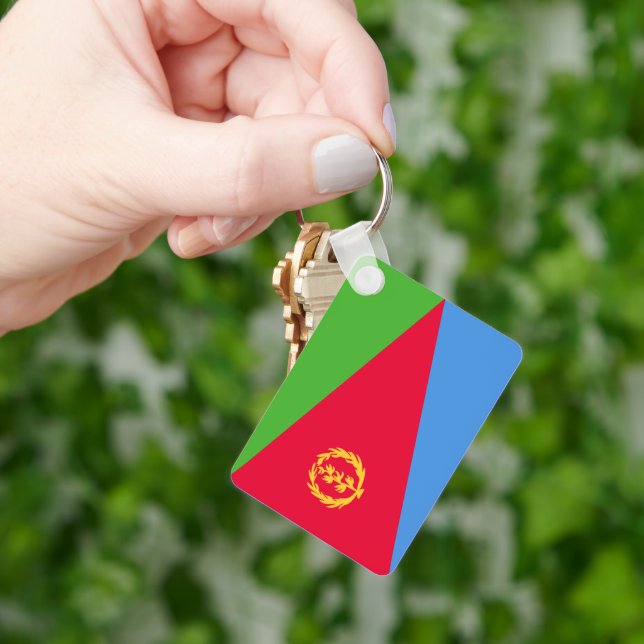 National Flag of Eritrea Rectangle Keychain (Hand)