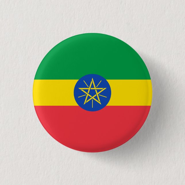 National Flag of Ethiopia Button (Front)