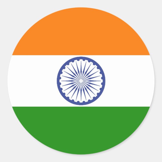 National Flag of India Ashoka Chakra Classic Round Sticker (Front)