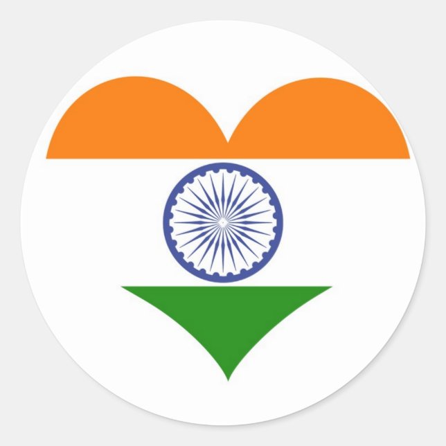 National Flag of India Ashoka Chakra Classic Round Sticker (Front)