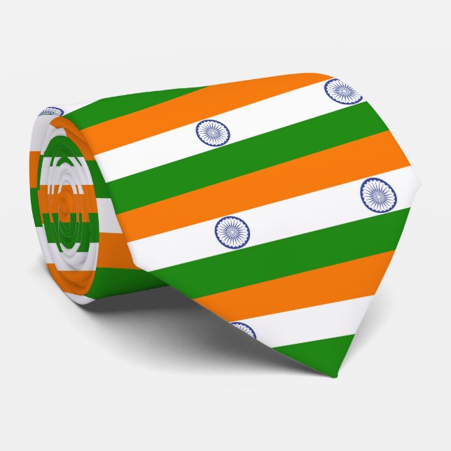 National Flag of India Ashoka Chakra Neck Tie (Rolled)