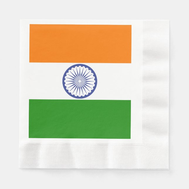 National Flag of India Ashoka Chakra Paper Napkins (Front)