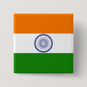 National Flag of India Ashoka Chakra Pinback Button
