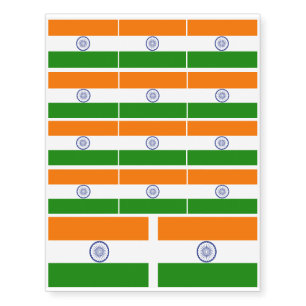 National Flag of India Ashoka Chakra Temporary Tattoos