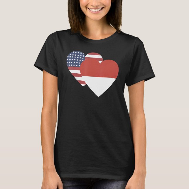 National Flag of Indonesia souvenir  for men women T-Shirt (Front)
