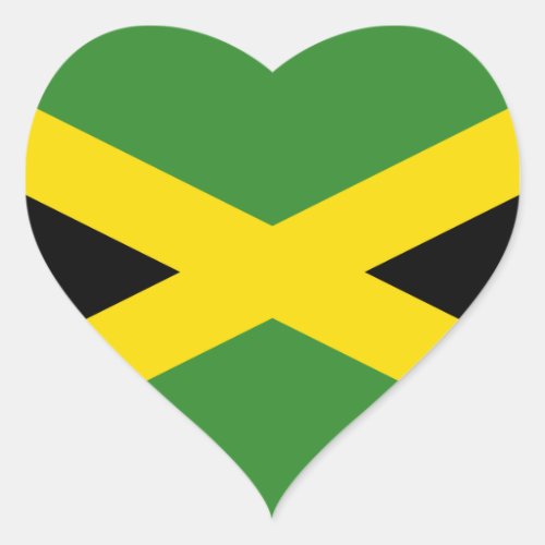 National flag of Jamaica Heart Sticker