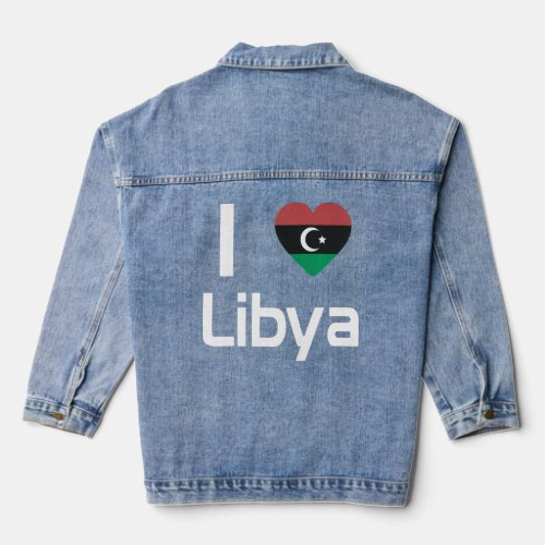 National Flag of Libya souvenir  for men women  3  Denim Jacket