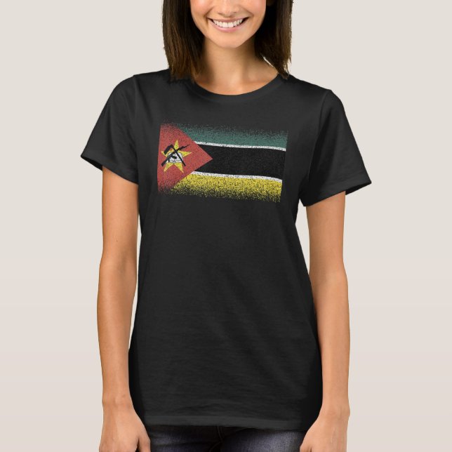 National Flag of Mozambique souvenir  for men wome T-Shirt (Front)