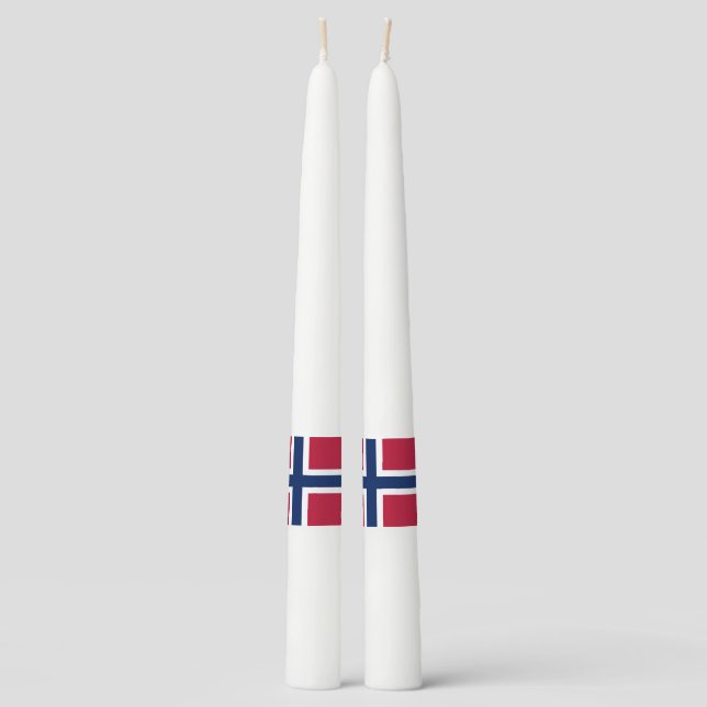 NATIONAL FLAG OF NORWAY TAPER CANDLES (Front)