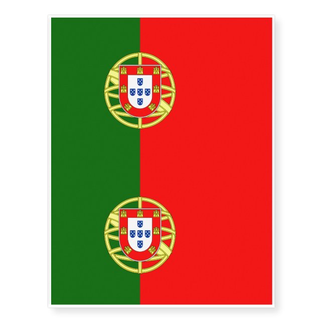 National Flag of Portugal Temporary Tattoos (Front)