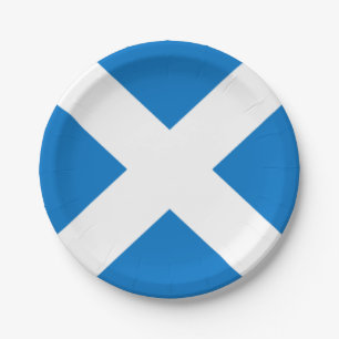 National Flag of Scotland Saint Andrew's Cross Paper Plates