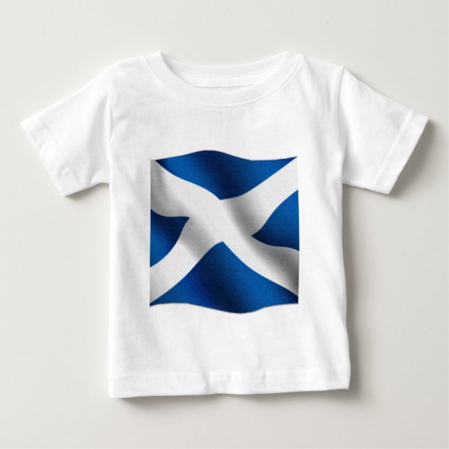 National Flag of Scotland & St Andrew Patriotic Baby T-Shirt (Front)