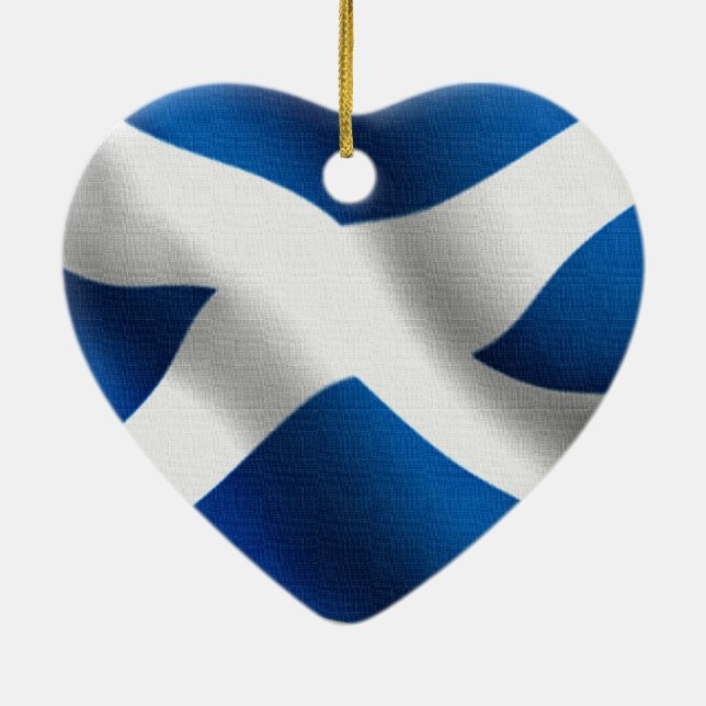 National Flag of Scotland & St Andrew Patriotic Ceramic Ornament (Back)