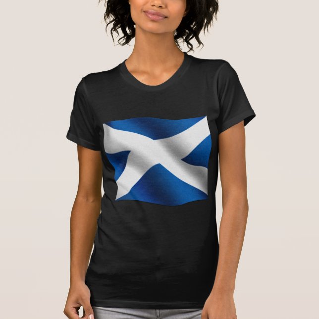 National Flag of Scotland & St Andrew Patriotic T-Shirt (Front)