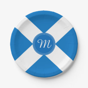 National Flag of Scotland St Andrew's Cross Custom Paper Plates