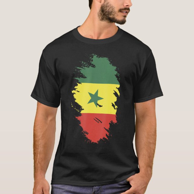 National Flag of Senegal souvenir  for men women T-Shirt (Front)