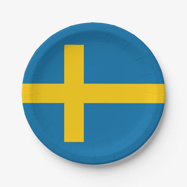National Flag of Sweden Paper Plates (Front)
