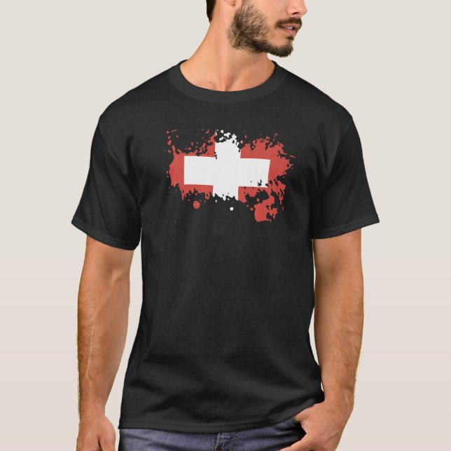 National Flag of Switzerland souvenir  for men wom T-Shirt (Front)
