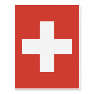 National Flag of Switzerland Temporary Tattoos