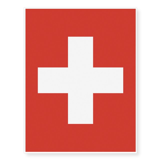 National Flag of Switzerland Temporary Tattoos (Front)