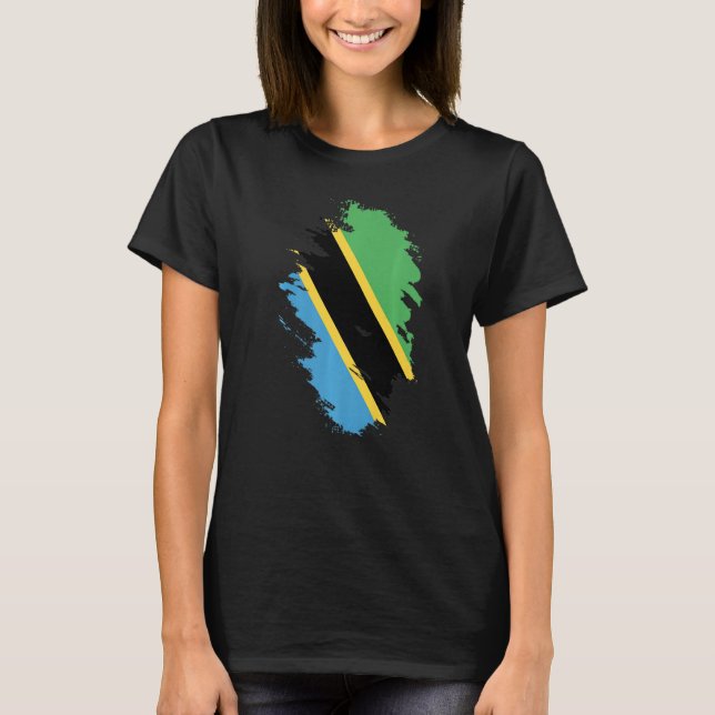 National Flag of Tanzania souvenir  for men women T-Shirt (Front)