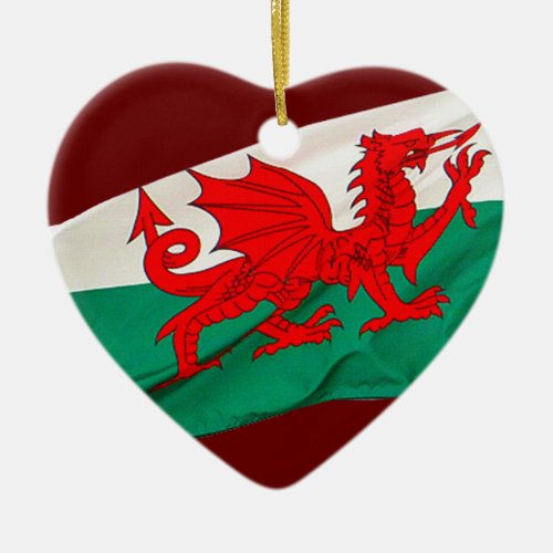 National Flag of Wales The Red Dragon Patriotic Ceramic Ornament