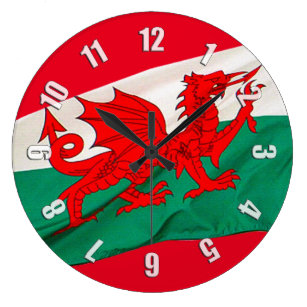 Welsh Dragon Mirrored Clock 