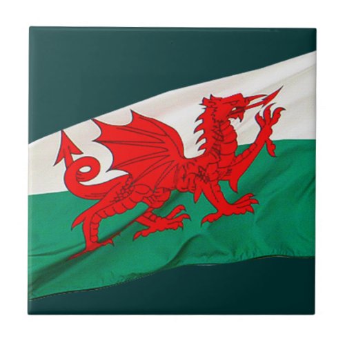 National Flag of Wales The Red Dragon Patriotic Tile