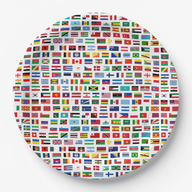 National flags paper plates (Front)