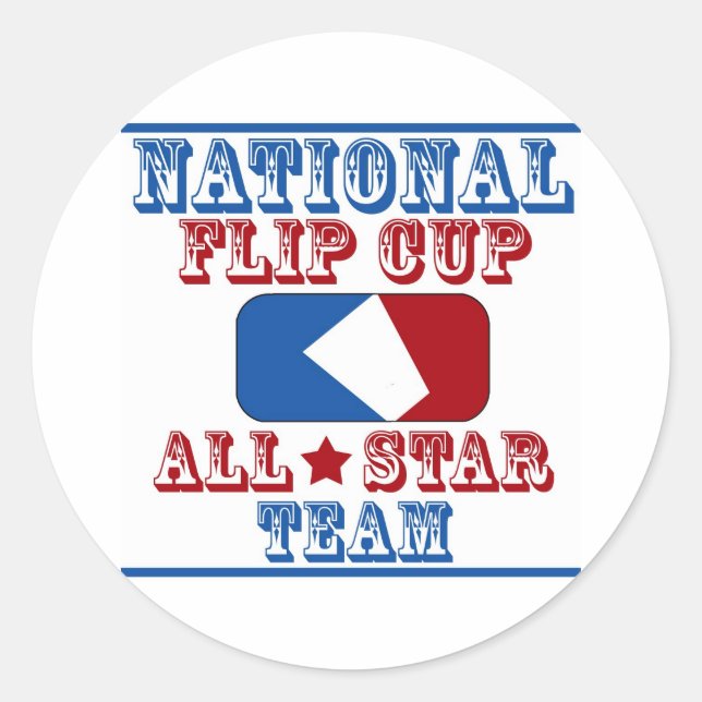 national flip cup champion classic round sticker (Front)