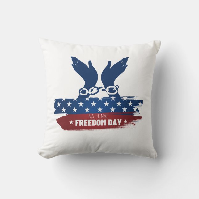 National Freedom Day   Throw Pillow (Front)