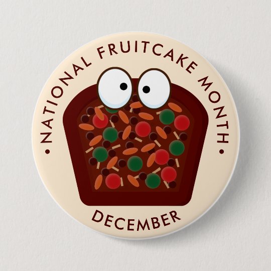 National Fruitcake Month, cute kawaii fruitcake Button