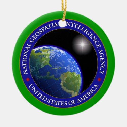 National Geospatial_Intelligence Agency Custom Ceramic Ornament