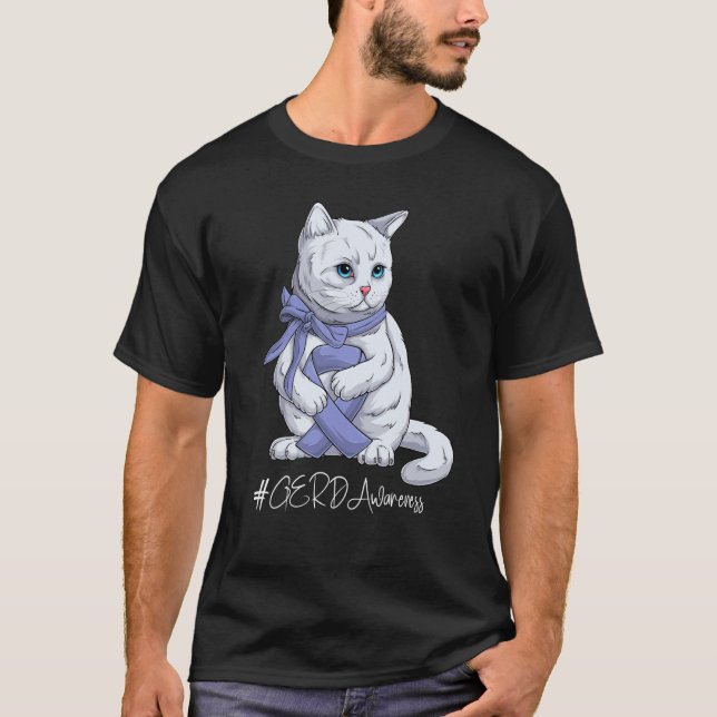 National GERD Awareness Month Periwinkle Ribbon Cu T-Shirt (Front)