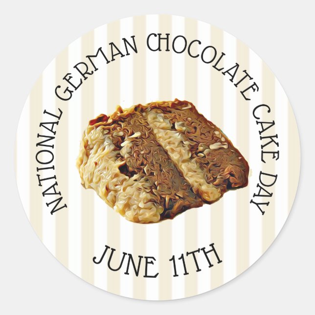 National German Chocolate Cake Day Stickers (Front)