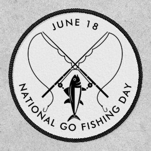National Go Fishing Day Button Patch