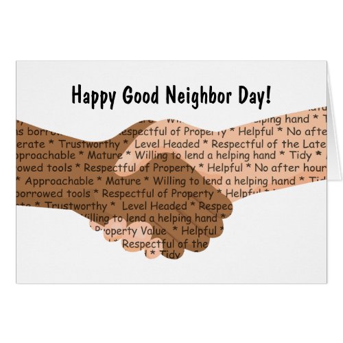 National Good Neighbor Day Greeting
