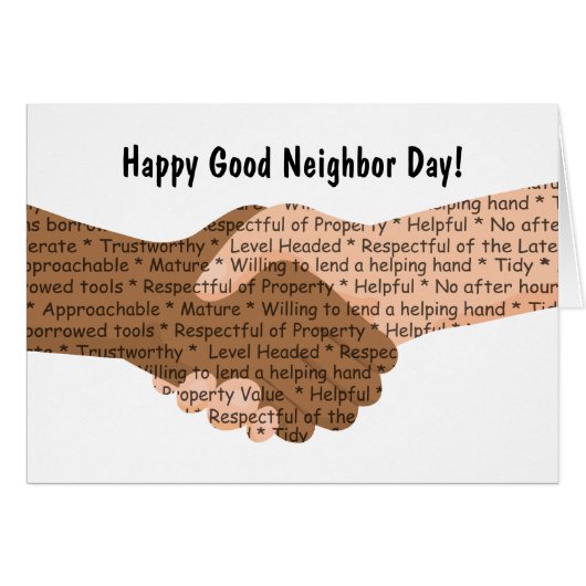 National Good Neighbor Day Greeting (Front Horizontal)