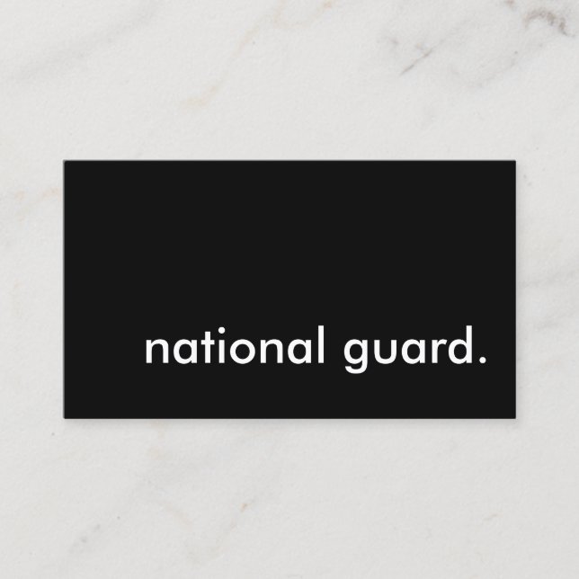 national guard. business card (Front)