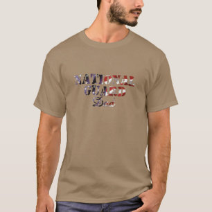 National Guard Dad American Flag T-Shirt
