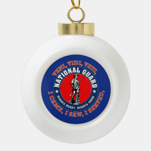 National Guard Emblem Ceramic Ball Christmas Ornament