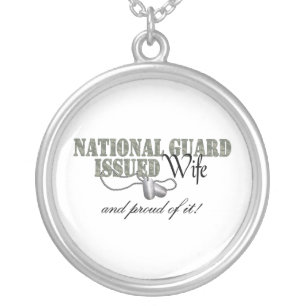 National Guard Issued Wife Silver Plated Necklace