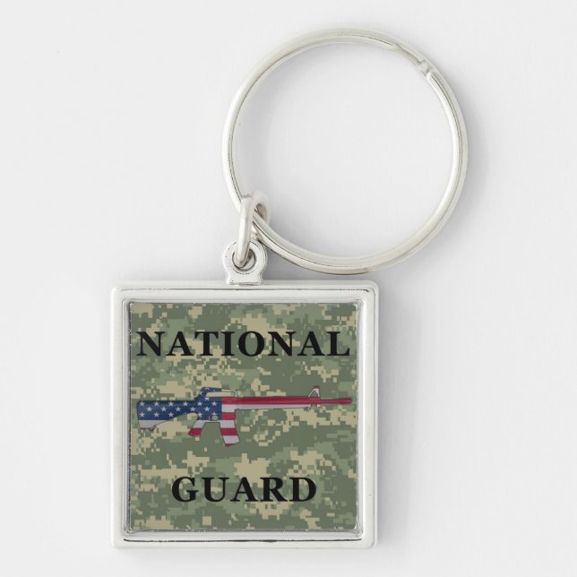 National Guard M16 Keychain Green (Front)