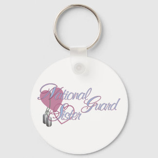 National Guard Sister Hearts N Dog Tags Keychain