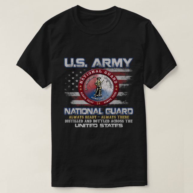 National Guard Veteran Always Ready Always There V T-Shirt (Design Front)