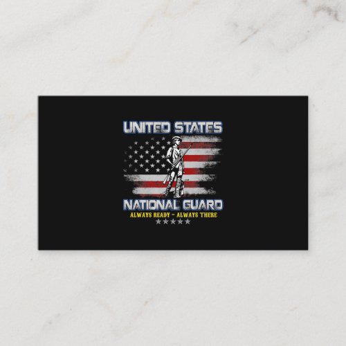 National Guard Veteran Always Ready American Flag  Business Card