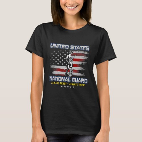 National Guard Veteran Always Ready American Flag  T_Shirt