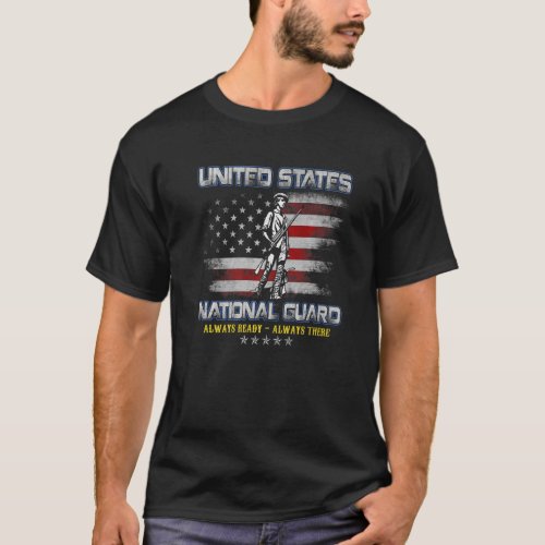 National Guard Veteran Always Ready American Flag  T_Shirt